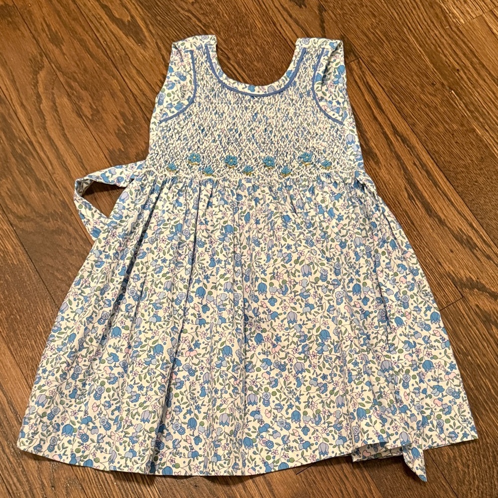 Floral Blue and White Kids Dress